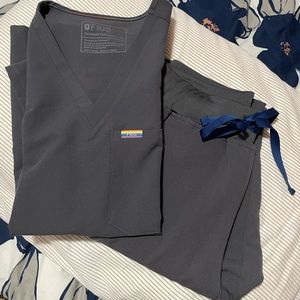 Charcoal gray Pride edition figs scrubs